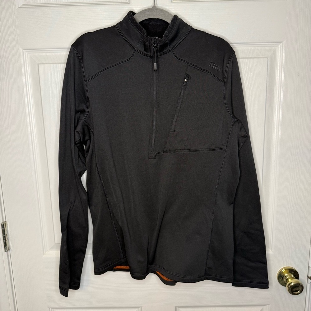 5.11 Tactical Black Quarter-Zip Pullover Jacket Mens Size Large GUC, see photos